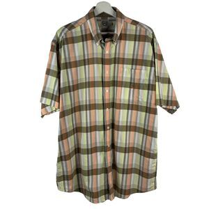 Cinch Size Lg Button Down Shirt Classic Plaid Short Sleeve Western Cowboy Men’s